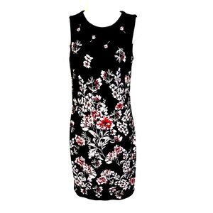 WHBM Sleeveless Floral-Print Sheath Dress - Size Sm